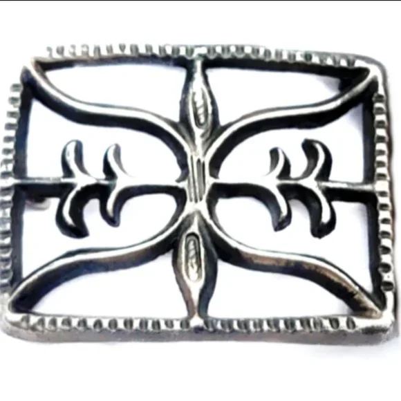 Ralph Lauren Collection Sterling Silver Buckle with Black Leather Belt Vintage RALPH LAUREN 85 Silver Genuine Leather Belt Size 32  main image 4